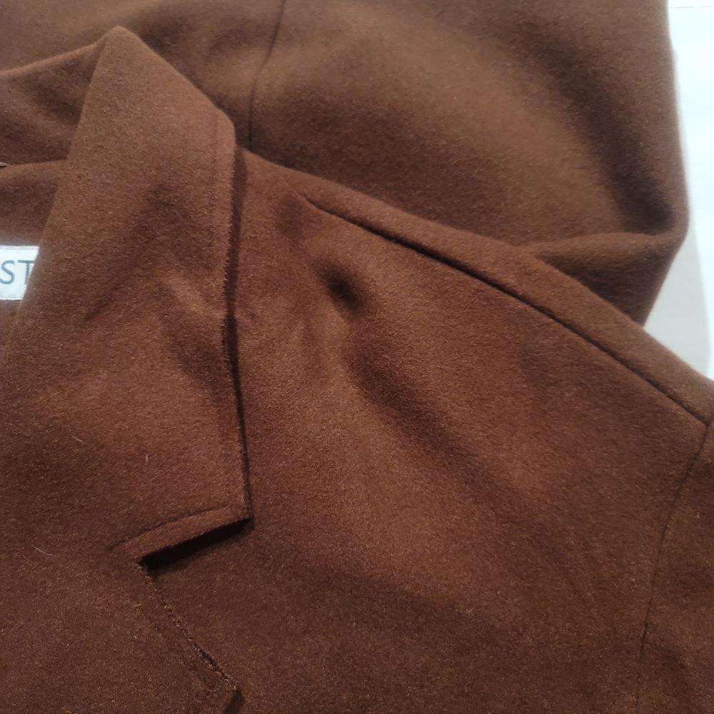 Nine West Women's Rust Brown Relaxed Fit Wool-Blend Coat Size M 23x36 - Picture 4 of 5
